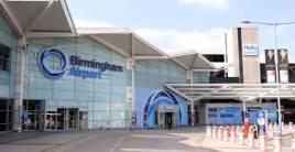 Outside the front of Birmingham Airport